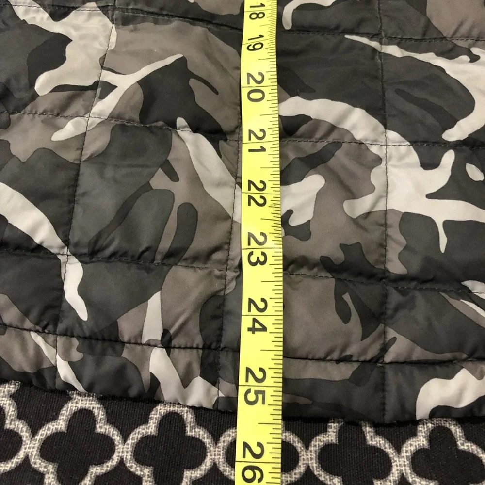 North Face Boy Camo Black White Puffer Thermoball ECO Jacket Zip Large 14/16 AB1
